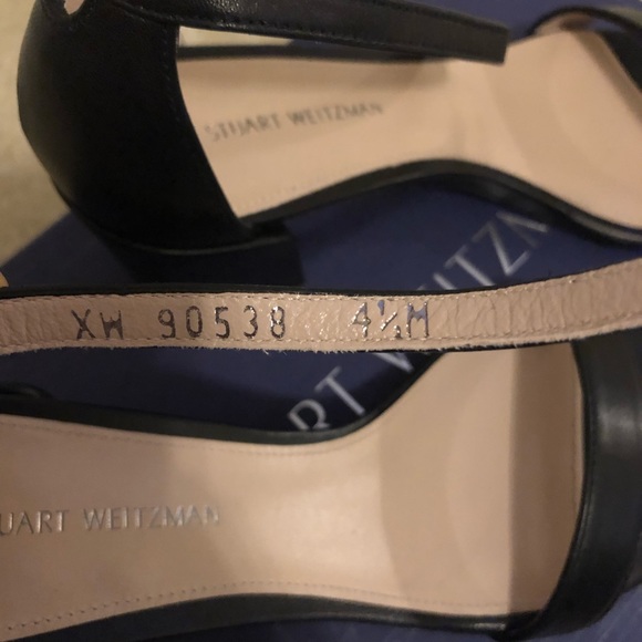 Stuart Weitzman Simple Black Suede Sandals - Picture 5 of 7